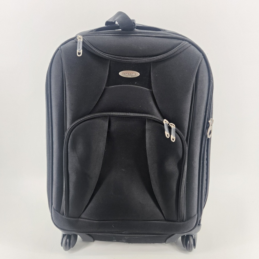 Samsonite Empairio Spinner Carry On Luggage 23" Black Expandable Suitcase